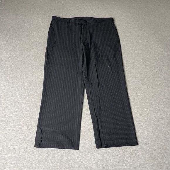 Perry Ellis Portfolio Men’s Vintage Black PinStripe Dress Pants 40x30 - Picture 11 of 12
